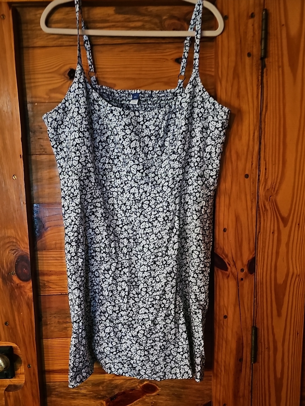Old Navy Black and White Floral Camisole Dress